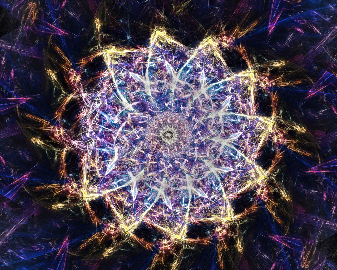 Fractal art with trippy patterns and cool dark colors